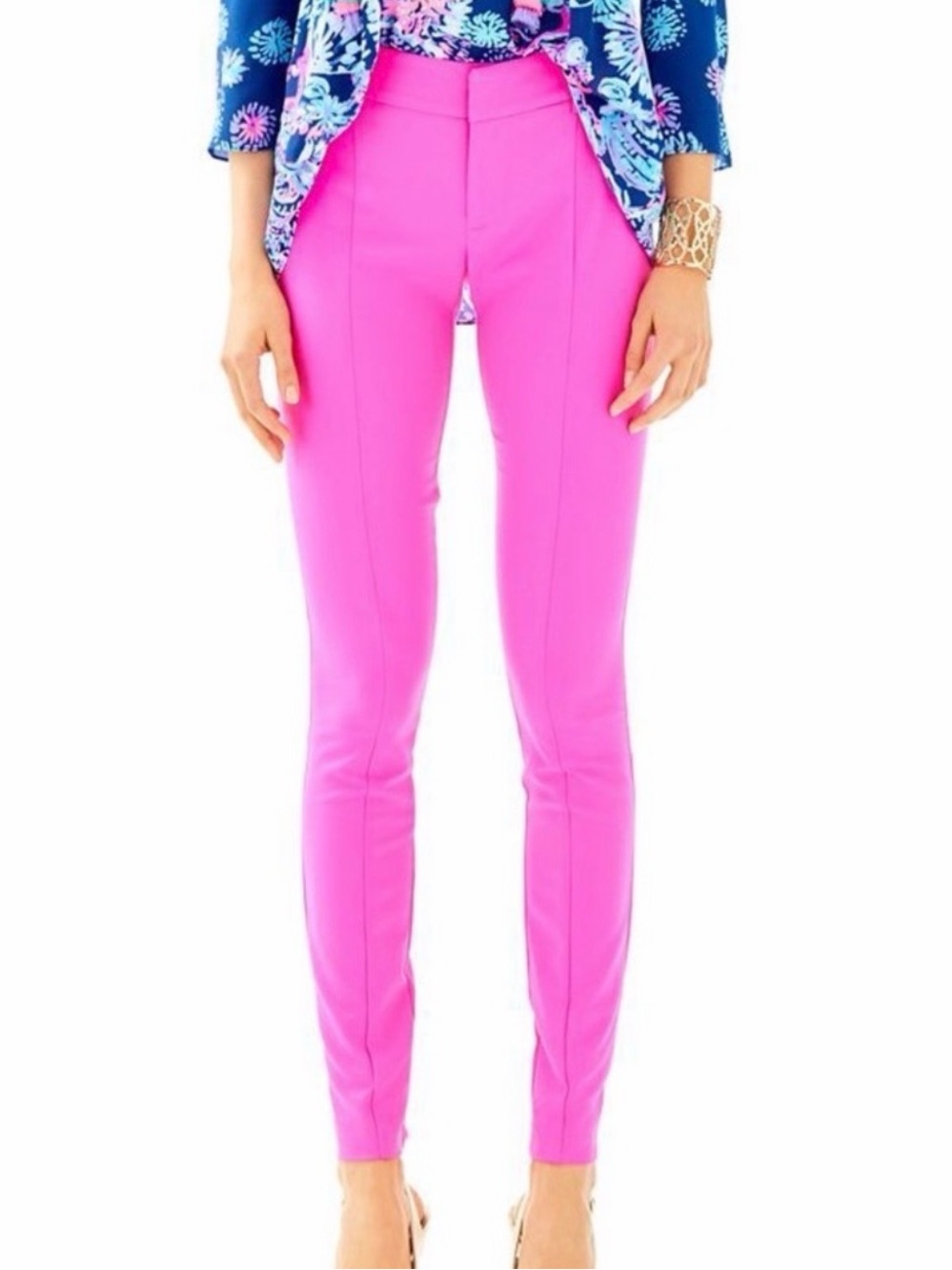 NWT Lilly Pulitzer Chantal Stretch Dinner Pant Raz Berry Pink Women’s Size 2